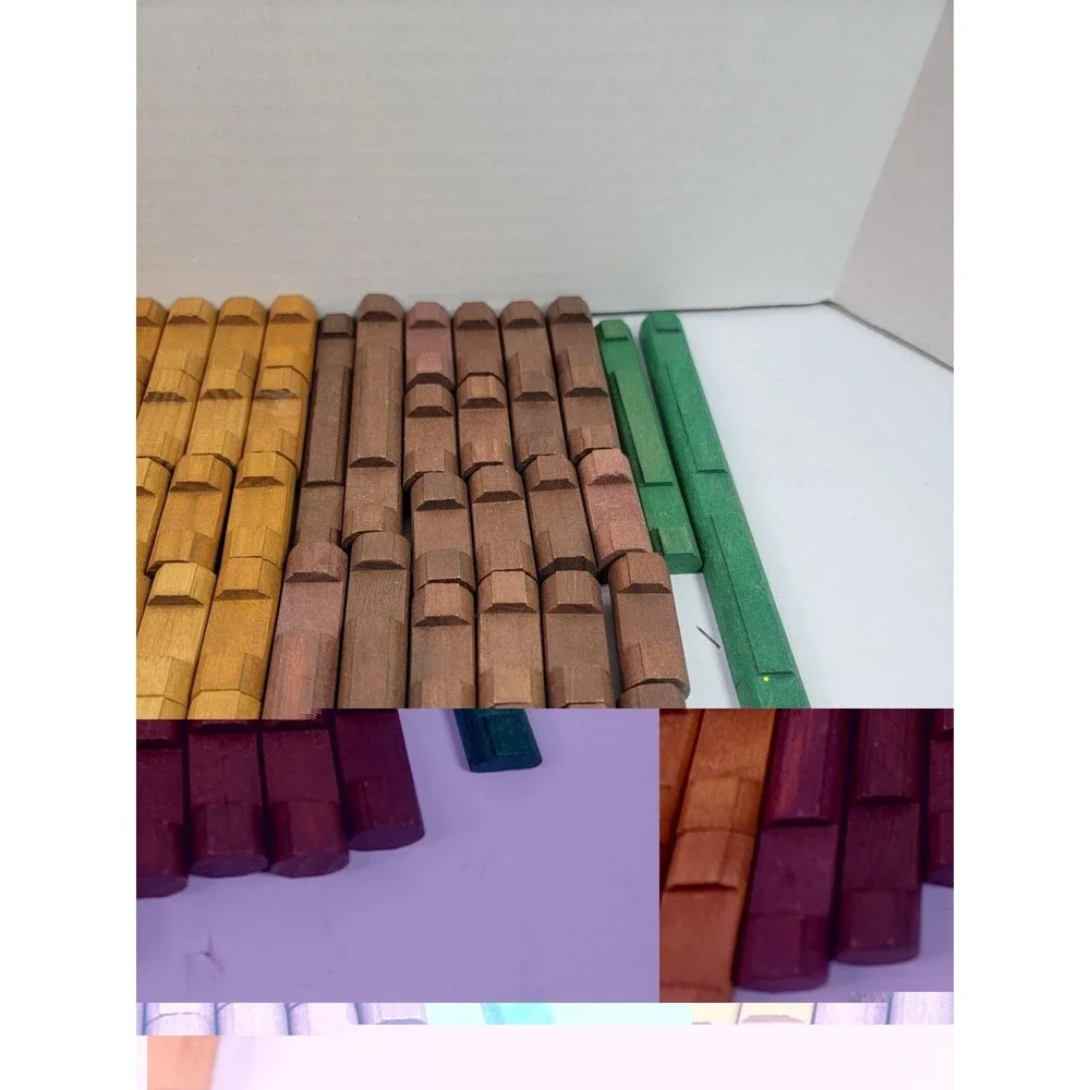 Large Lot Vintage Wooden Log Cabin Building Toy Pieces Mixed Colors Replacement